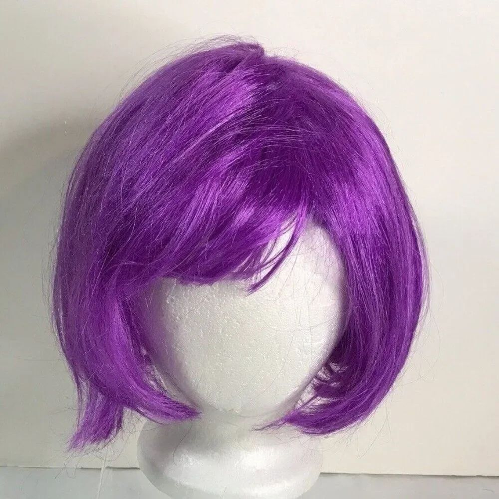Wig Purple Short Bob Bangs Theater Dress-up Halloween Costume Cosplay Adult